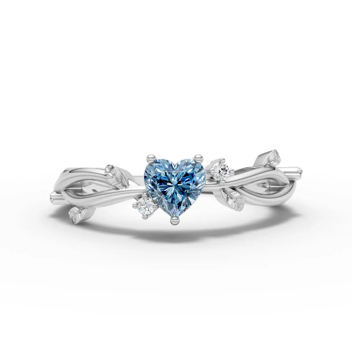 Blue Heart Vine Ring